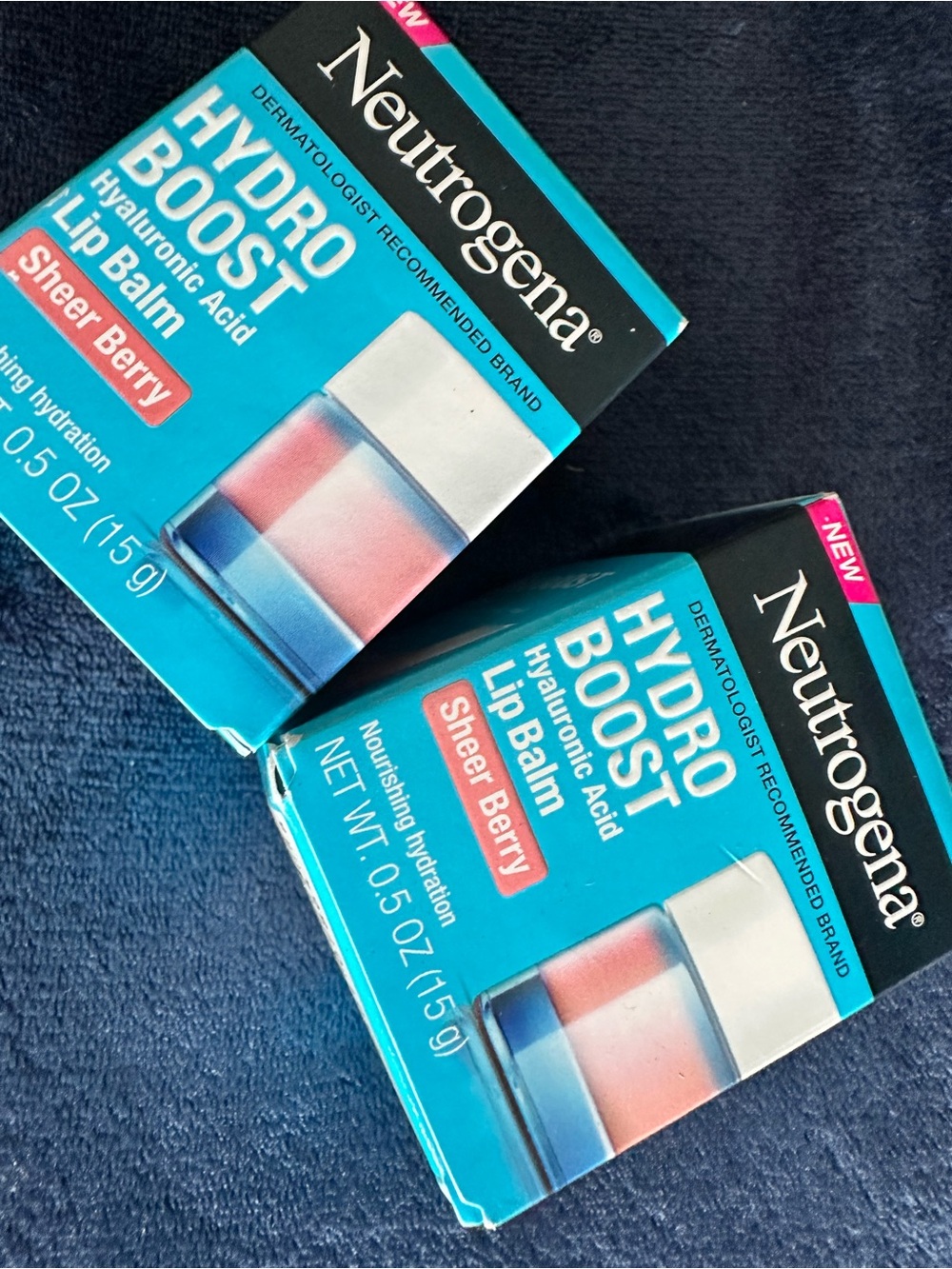 Neutrogena Hydro Boost Sheer Berry Lip Balm - Blue and Pink Packaging